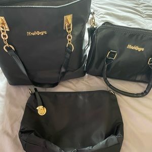 Black purse set. 2 purses, wallet, and more.